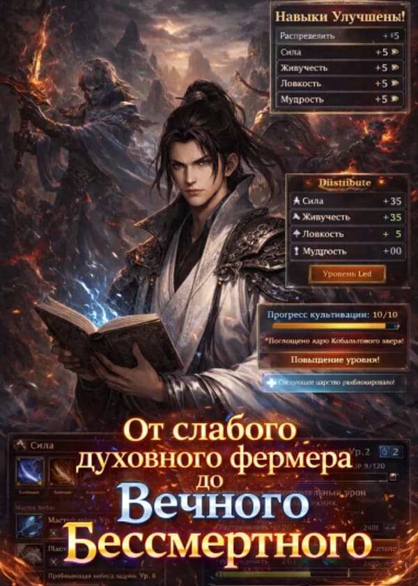 Прокачался с простого духовного фермера до истинного бессмертного, владеющего множеством техник