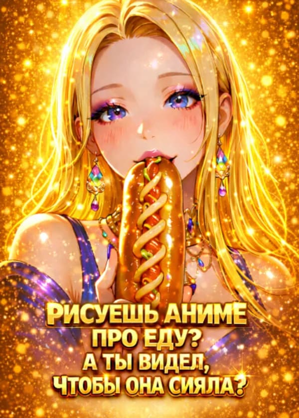 Рисуешь аниме про еду? А ты видел, чтобы она сияла?